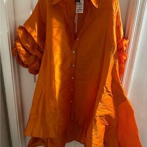 Asymmetrical Orange Dress